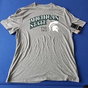 Large Michigan State Spartans T Shirt Football Mens Captivating Crew Neck L
